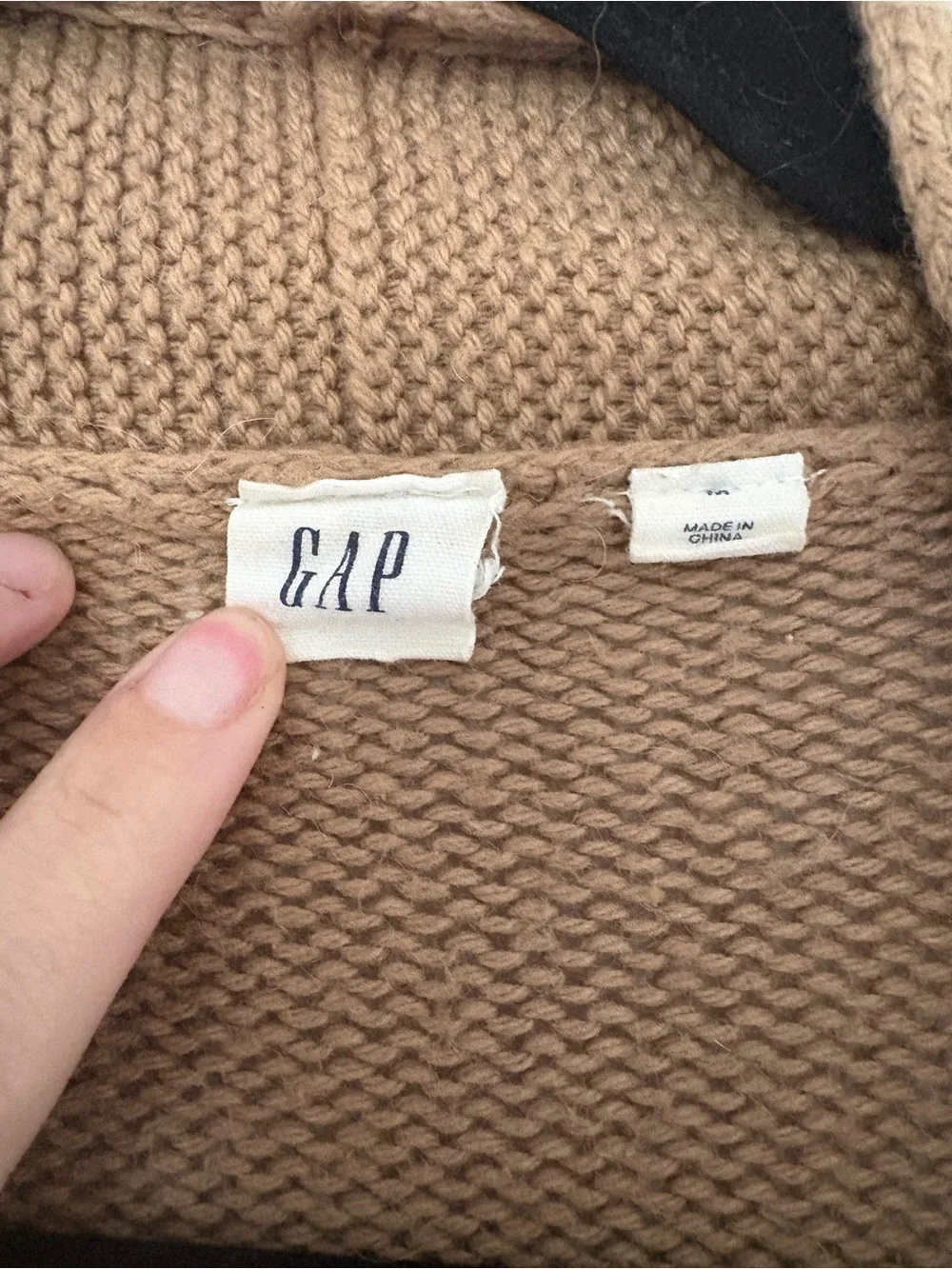 GAP Open-Front Camel Cardigan Sweater - Camel - Picture 4 of 5